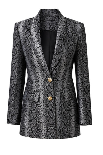 Jacquard Single Breasted Women's Blazer