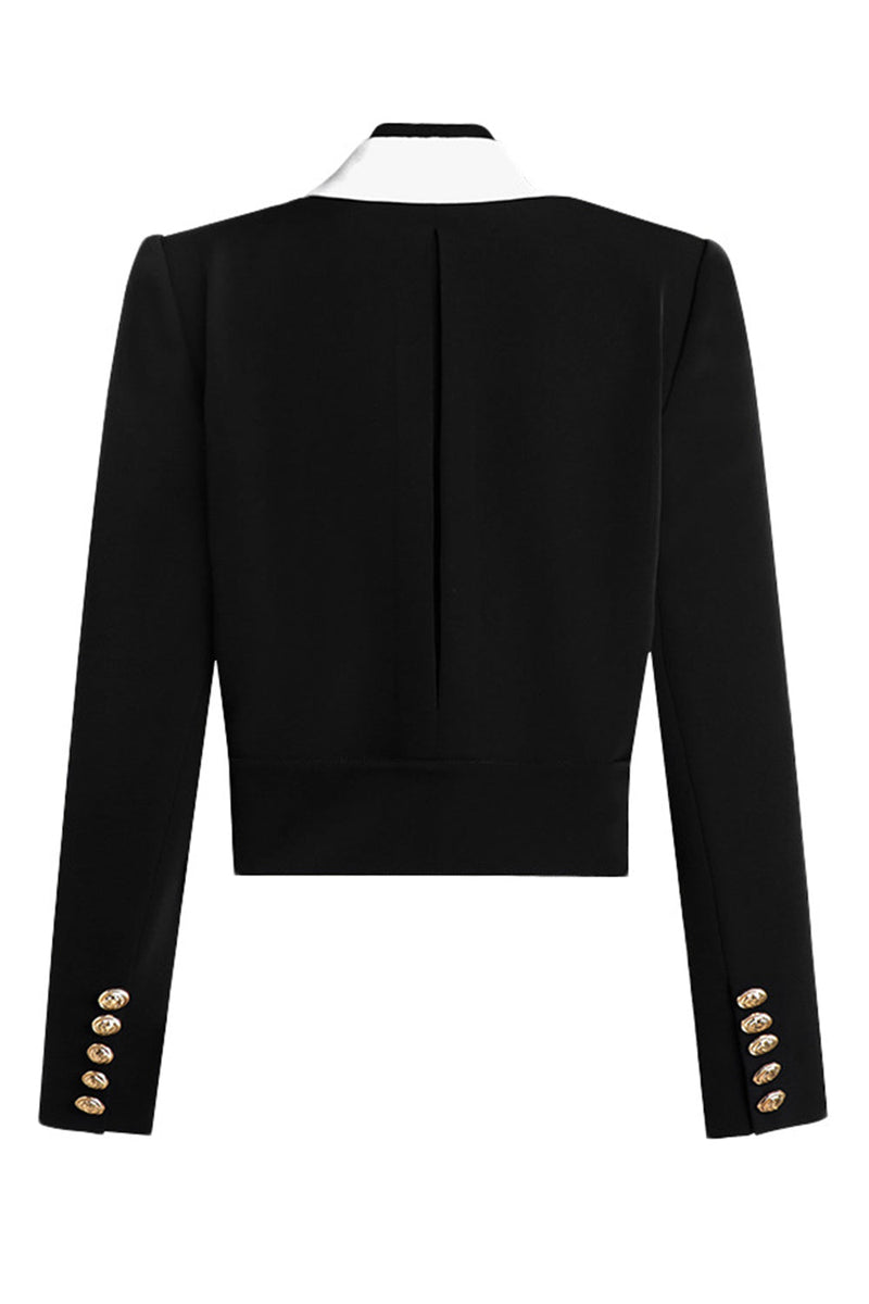 Load image into Gallery viewer, Black Notched Lapel Short Women&#39;s Blazer