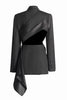 Load image into Gallery viewer, Black Peak Lapel Cut-out Women Blazer