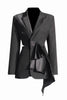 Load image into Gallery viewer, Black Peak Lapel Cut-out Women Blazer