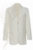 Load image into Gallery viewer, White Notched Lapel Women Blazer with Ruffles