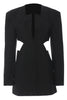 Load image into Gallery viewer, Black Slim Fit Cut-out Women Collarless Blazer