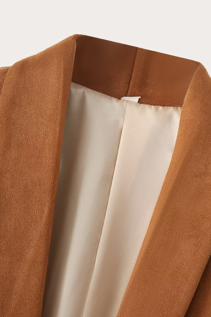 Load image into Gallery viewer, Casual Camel Shawl Lapel Open Front Women Blazer