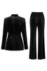 Load image into Gallery viewer, Black 2 Piece Shawl Lapel Women Party Suits