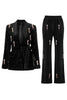 Load image into Gallery viewer, Black 2 Piece Shawl Lapel Women Party Suits