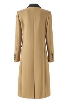 Camel Peak Lapel Long Women Coat