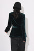 Load image into Gallery viewer, Dark Green Velvet Women Coat with Belt