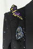 Load image into Gallery viewer, Black Shawl Lapel 2 Pieces Women Suits with Butterflies