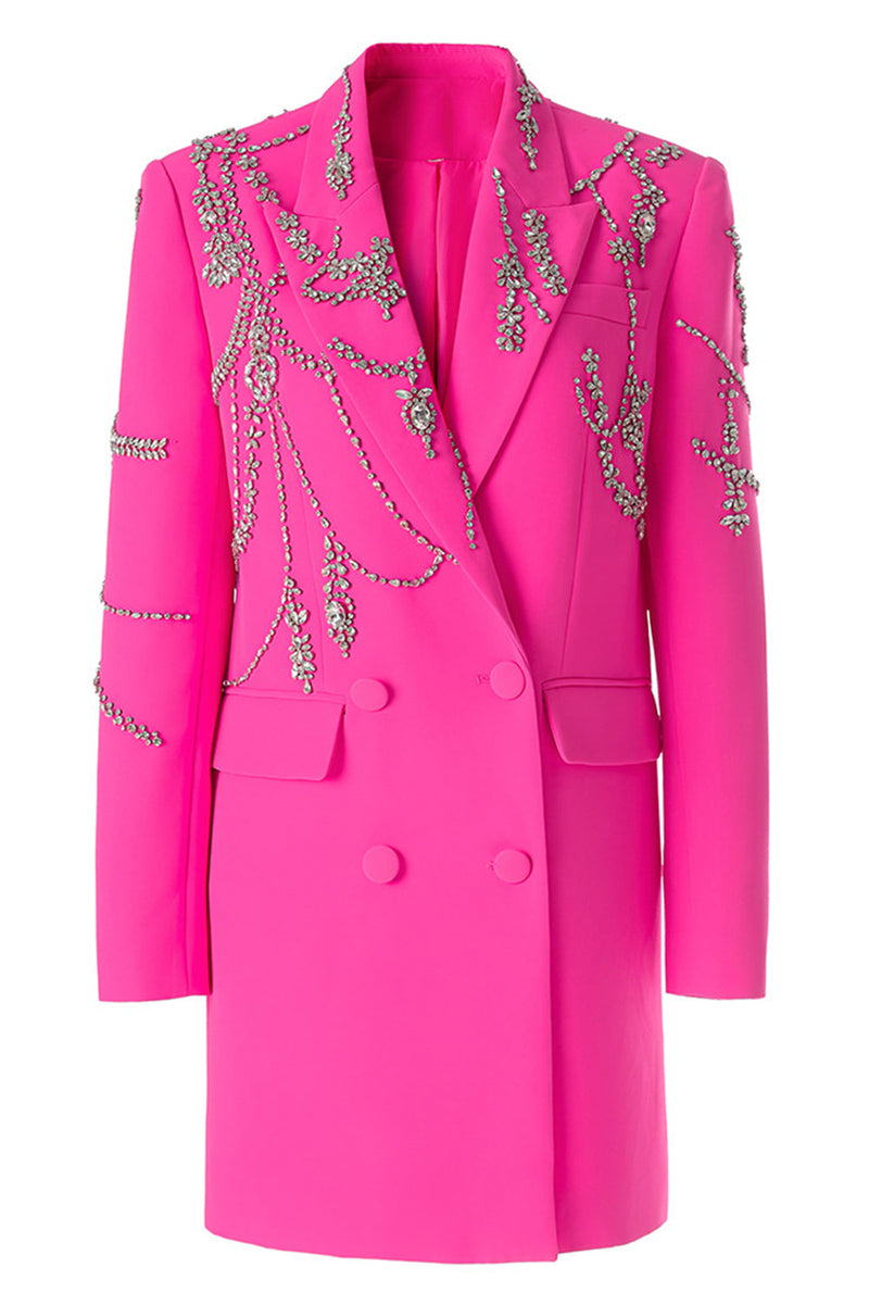 Load image into Gallery viewer, Sparkly Fuchsia Shawl Lapel Women Blazer