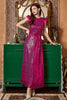 Load image into Gallery viewer, Fuchsia Ruffle Sleeves Long Prom Dress