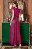 Load image into Gallery viewer, Fuchsia Ruffle Sleeves Long Prom Dress