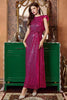 Load image into Gallery viewer, Fuchsia Ruffle Sleeves Long Prom Dress