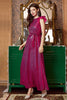 Load image into Gallery viewer, Fuchsia Ruffle Sleeves Long Prom Dress