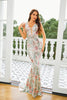 Load image into Gallery viewer, Apricot Floral Mermaid Long Prom Dress