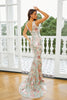 Load image into Gallery viewer, Apricot Floral Mermaid Long Prom Dress