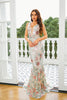 Load image into Gallery viewer, Apricot Floral Mermaid Long Prom Dress