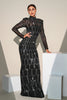 Load image into Gallery viewer, Sparkly Black Sequined Mermaid Prom Dress With Long Sleeves