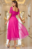 Load image into Gallery viewer, Pink A Line Formal Dress With Lace