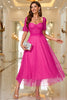 Load image into Gallery viewer, Pink A Line Formal Dress With Lace