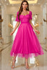 Load image into Gallery viewer, Pink A Line Formal Dress With Lace