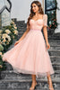 Load image into Gallery viewer, Pink A Line Formal Dress With Lace