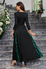 Load image into Gallery viewer, Sparkly Black Green Sequined A Line Prom Dress With Long Sleeves