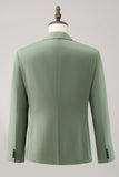 Grey Green Peak Lapel Center Vent Single Breasted 2 Pieces Men's Suits