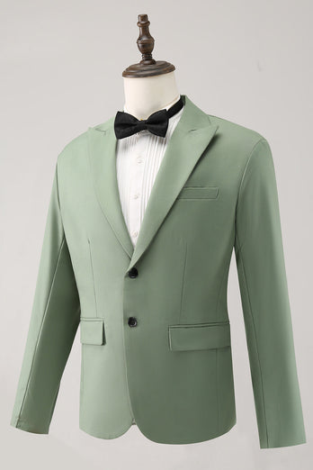 Grey Green 2 Piece Peak Lapel Single Breasted Men's Prom Suits