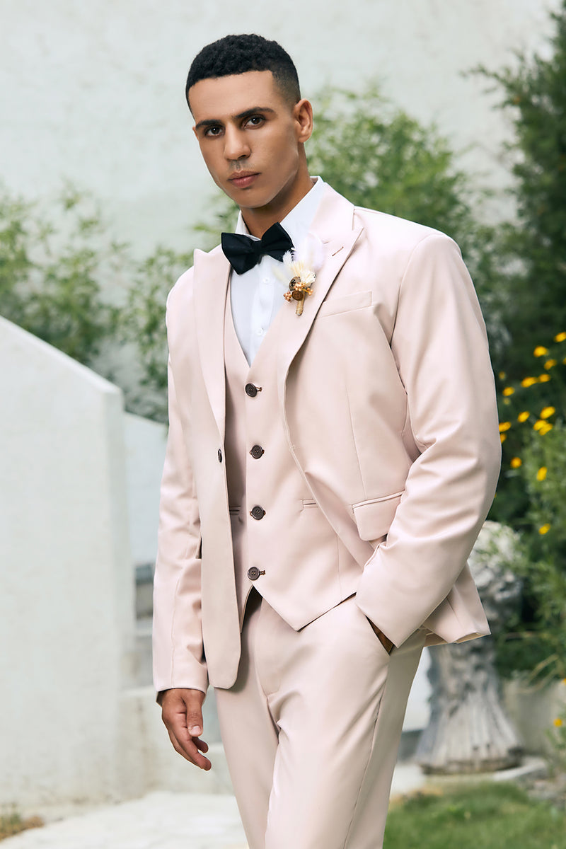 Load image into Gallery viewer, Ivory Peak Lapel 3 Pieces One Button Men&#39;s Wedding Suits