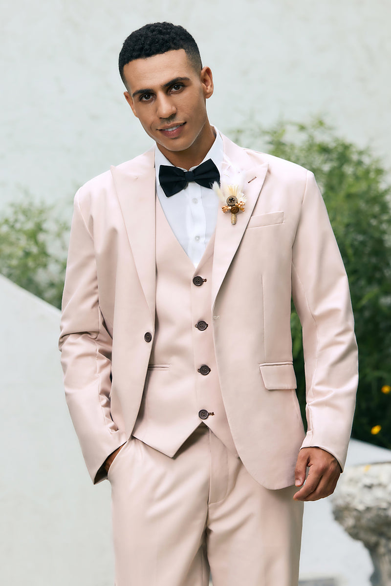 Load image into Gallery viewer, Ivory Peak Lapel 3 Pieces One Button Men&#39;s Wedding Suits