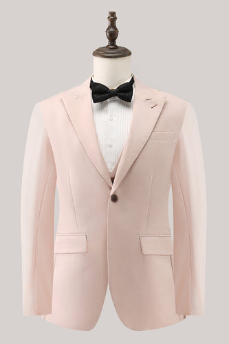 Ivory Peak Lapel One Button 3 Piece Prom Suits