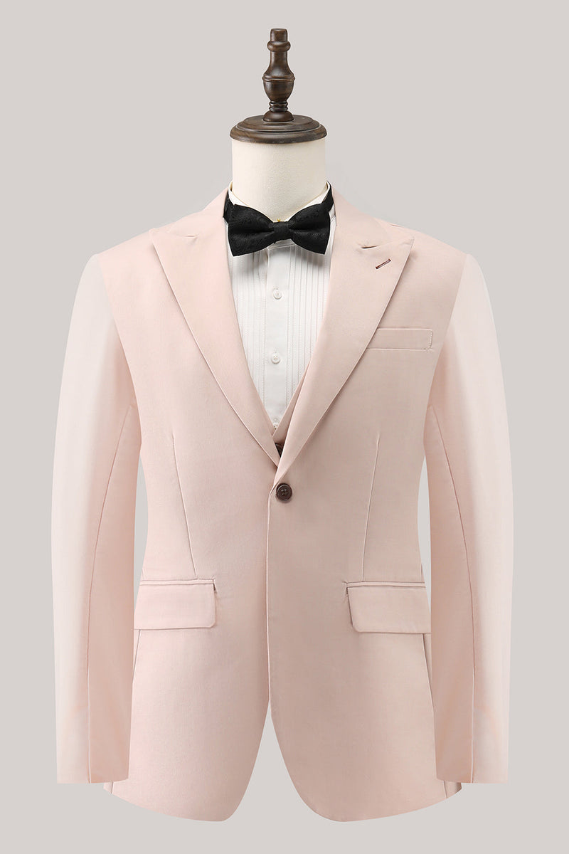 Load image into Gallery viewer, Ivory Peak Lapel One Button 3 Piece Prom Suits