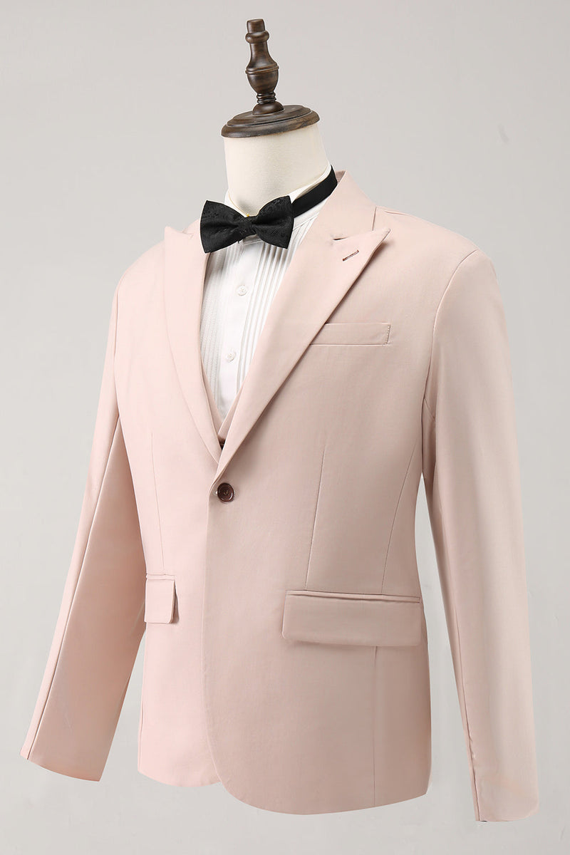 Load image into Gallery viewer, Ivory Peak Lapel One Button 3 Piece Prom Suits