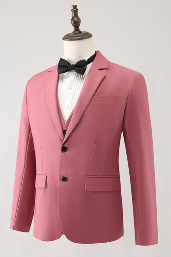 Coral Notched Lapel 3 Piece Single Breasted Men's Prom Suits