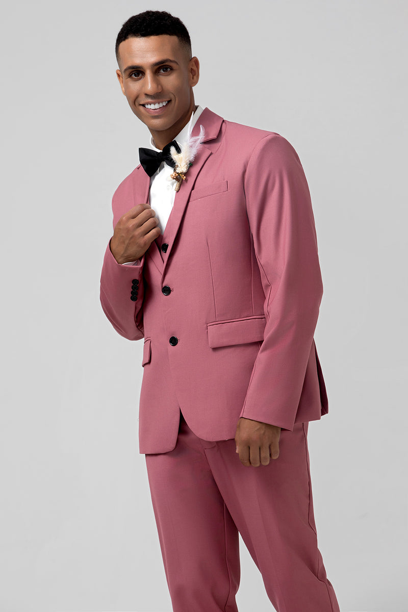 Load image into Gallery viewer, Coral Notched Lapel Single Breasted 3 Pieces Men&#39;s Suits