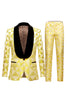 Load image into Gallery viewer, Yellow Shawl Lapel 2 Piece Geometrical Men&#39;s Suits