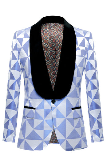 Yellow Shawl Lapel 2 Piece Geometrical Men's Suits