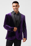 Dark Purple One Button Shawl Lapel Men's Blazer