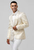 Load image into Gallery viewer, One Button Shawl Lapel Ivory Jacquard Men&#39;s Blazer