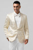 Load image into Gallery viewer, One Button Shawl Lapel Ivory Jacquard Men&#39;s Blazer