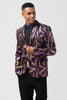 Load image into Gallery viewer, Sparkly Notched Lapel Purple Printed Single Breasted Men&#39;s Blazer