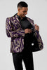 Load image into Gallery viewer, Sparkly Notched Lapel Purple Printed Single Breasted Men&#39;s Blazer