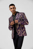 Load image into Gallery viewer, Sparkly Notched Lapel Purple Printed Single Breasted Men&#39;s Blazer