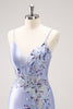 Load image into Gallery viewer, Sparkly Blue Sequined Floral Tight Short Graduation Dress with Beading