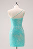 Load image into Gallery viewer, Sparkly Mint One Shoulder Tight Short Graduation Dress with Sequins