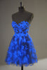 Load image into Gallery viewer, Blue A Line Spaghetti Straps Corset Glow In The Dark Graduation Dress