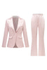 Load image into Gallery viewer, Grey Pink Peak Lapel Satin Slim Fit Women Suits