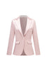 Load image into Gallery viewer, Grey Pink Peak Lapel Satin Slim Fit Women Suits