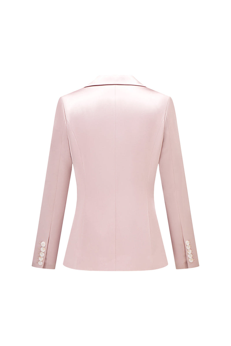 Load image into Gallery viewer, Grey Pink Peak Lapel Satin Slim Fit Women Suits