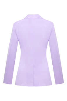 Lilac Notched Lapel Slim Fitted Women's Blazer